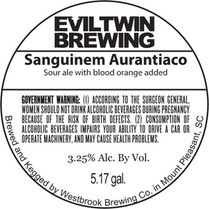 Evil Twin Brewing Sanguinem Aurantiaco February 2016