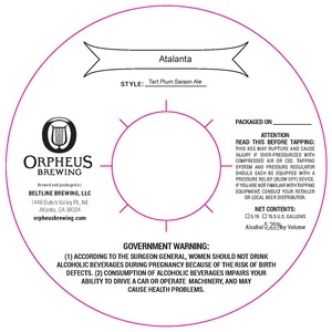 Orpheus Brewing Atalanta March 2016