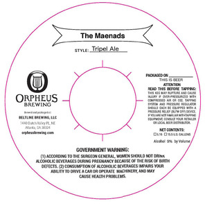 Orpheus Brewing The Maenads March 2016