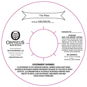 Orpheus Brewing The Rites February 2016
