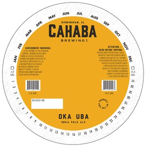 Cahaba Brewing Company Oka Uba India Pale Ale February 2016