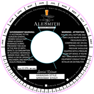 Alesmith Hawaiian Style Speedway Stout February 2016