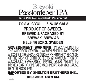 Brewski Brew Passionfeber IPA February 2016
