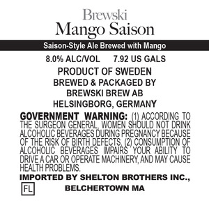 Brewski Brew Mango Saison February 2016