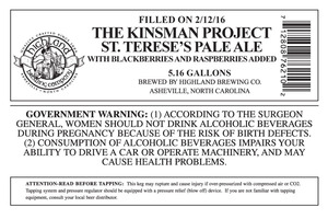 Highland Brewing Co. The Kinsman Project St. Terese's February 2016