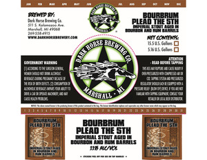 Dark Horse Bourbrum Barrel Aged Plead The 5th