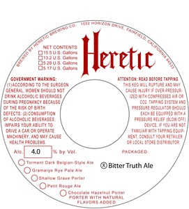 Heretic Brewing Company Bitter Truth February 2016