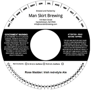 Rose Madder Irish Red-style Ale March 2016