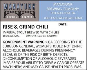 Manayunk Brewing Company Rise & Grind Chili March 2016