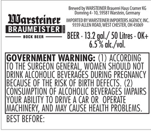 Warsteiner Braumeister Bock March 2016