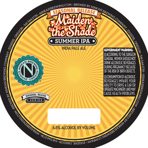 Ninkasi Brewing Company Maiden The Shade Summer IPA March 2016