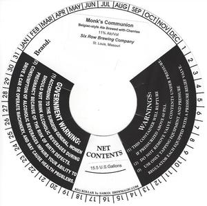 Monk's Communion Belgian-style Ale Brewed With Cherries March 2016