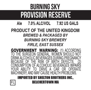 Burning Sky Provision Reserve March 2016