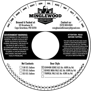 Minglewood Brewery Common Sense March 2016