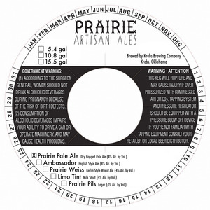 Prairie Artisan Ales Prairie Pale Ale March 2016