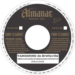 Almanac Beer Co. Tangerine De Brettaville March 2016
