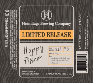 Hermitage Brewing Company Hoppy Pilsner March 2016