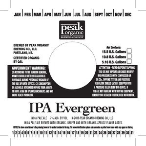Peak Organic IPA Evergreen March 2016