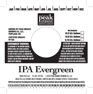 Peak Organic IPA Evergreen