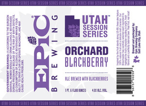 Epic Brewing Company Orchard Blackberry March 2016