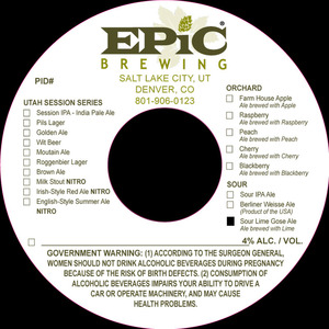 Epic Brewing Sour Lime Gose