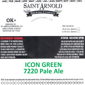 Saint Arnold Brewing Company Icon Green 7220 Pale Ale March 2016