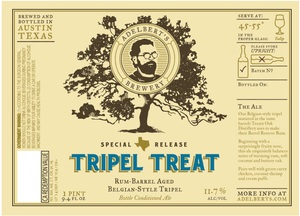 Adelbert's Brewery Tripel Treat March 2016