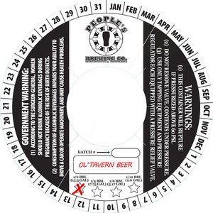 People's Brewing Company Ol'tavern Beer March 2016