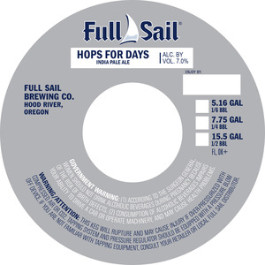 Full Sail Hops For Days IPA March 2016