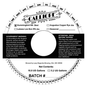 Calliope Beer Works Hummingbird Wit Beer