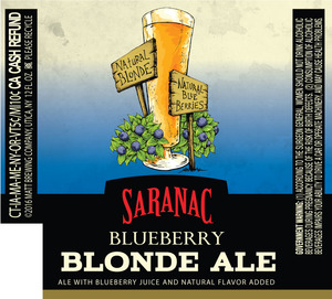 Saranac Blueberry Blonde Ale March 2016