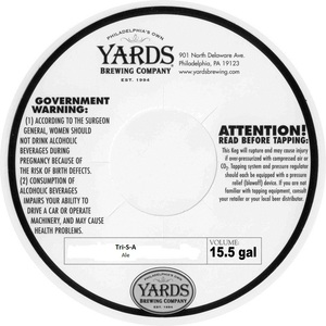 Yards Brewing Company Tri-s-a