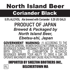 North Island Beer Coriander Black March 2016