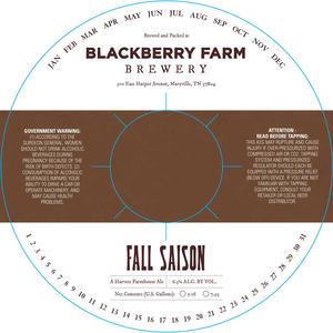 Blackberry Farm Fall Saison March 2016