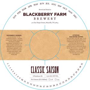 Blackberry Farm Classic Saison March 2016
