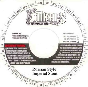 Yonkers Brewing Company Russian Style Imperial Stout March 2016