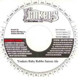 Yonkers Brewing Company Yonkers Baby Rubbo Saison Ale March 2016