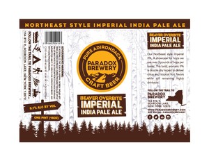 Paradox Brewery Beaver Overbite Imperial India Pale Ale March 2016