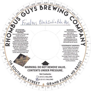 Frivolous Black India Pale Ale March 2016