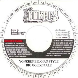 Yonkers Brewing Company Yonkers Belgian Style Big Golden Ale March 2016