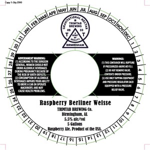 Trim Tab Brewing Co. LLC Raspberry Berliner Weisse March 2016