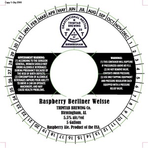 Trim Tab Brewing Co. LLC Raspberry Berliner Weisse