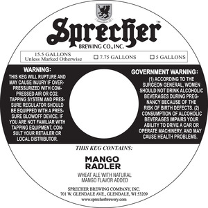 Sprecher Mango Radler March 2016