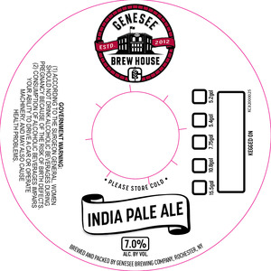 Genesee Brew House India Pale Ale March 2016
