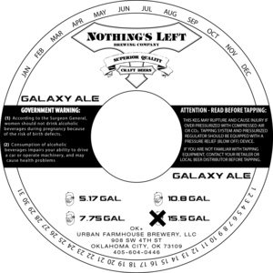 Nothing's Left Brewing Co Galaxy Ale March 2016