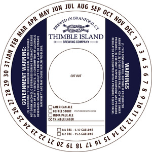 Thimble Island Brewing Company Thimble Lager March 2016