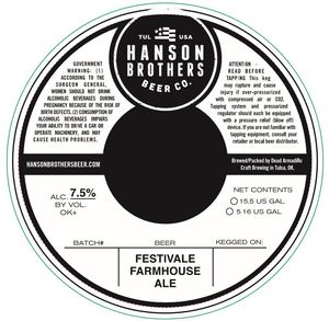Hanson Brothers Beer Co. Festival Farmhouse Ale