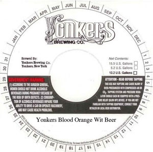 Yonkers Blood Orange Wit Beer Yonkers Brewing Company