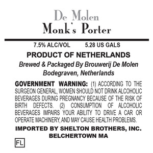 Brouwerij De Molen Monk's Porter March 2016