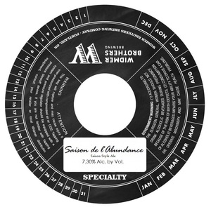 Widmer Brothers Brewing Company Saison De L'abundance March 2016